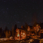 Lodge at Snowy Point on a Crystal Clear Night